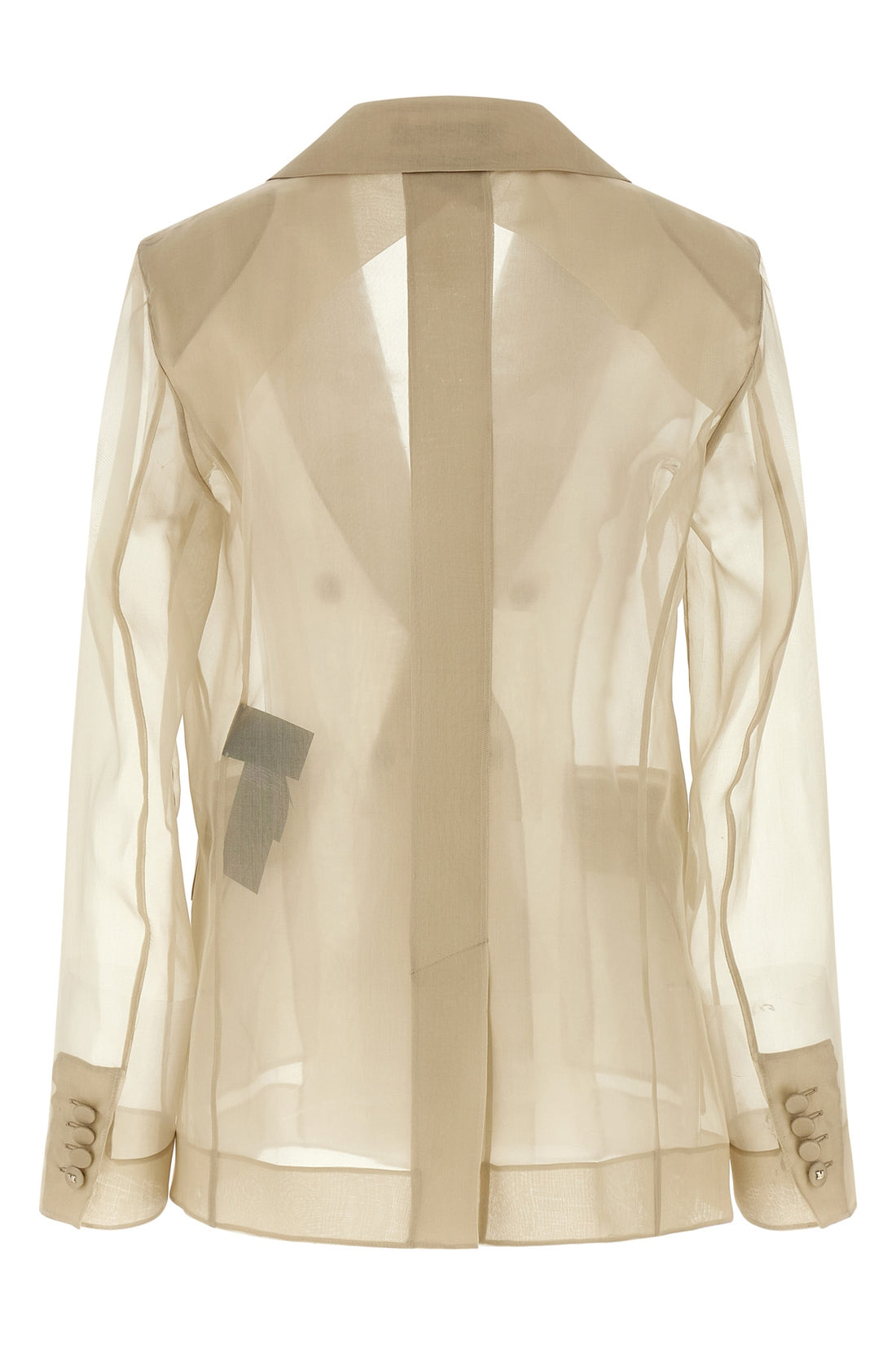 MAX MARA 38 mxeslogan double-breasted blazer in semi-transparent pure silk organza