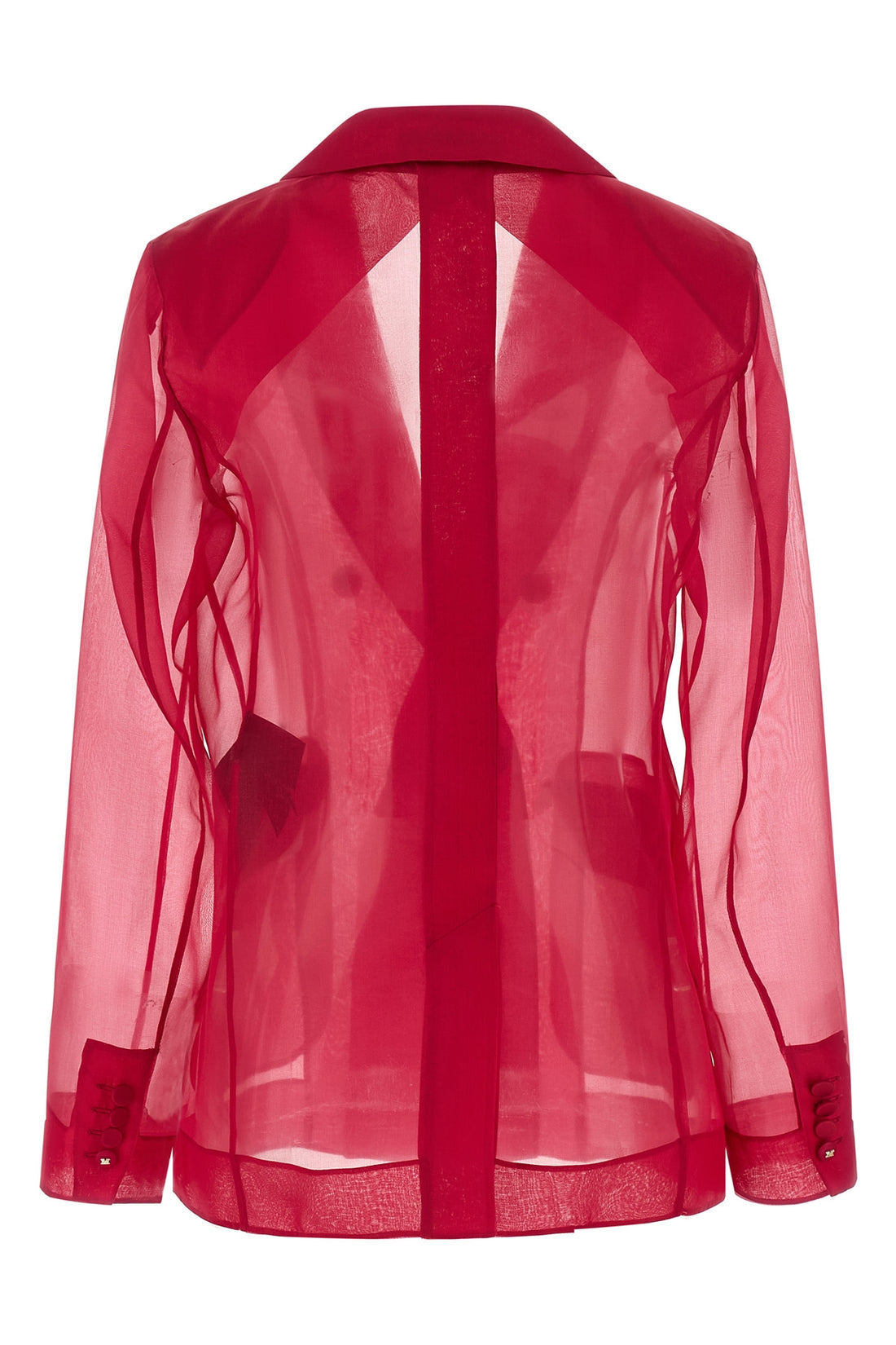 MAX MARA 38 mxeslogan double-breasted blazer in semi-transparent pure silk organza