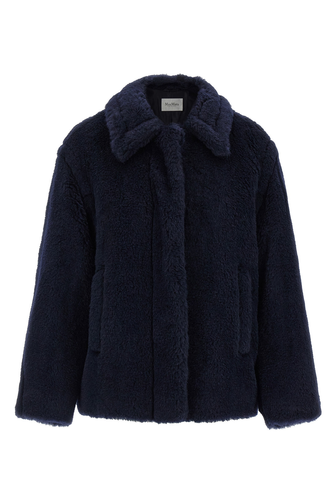 MAX MARA 36 mxmfuggito short coat in alpaca and wool teddy fabric on a silk base