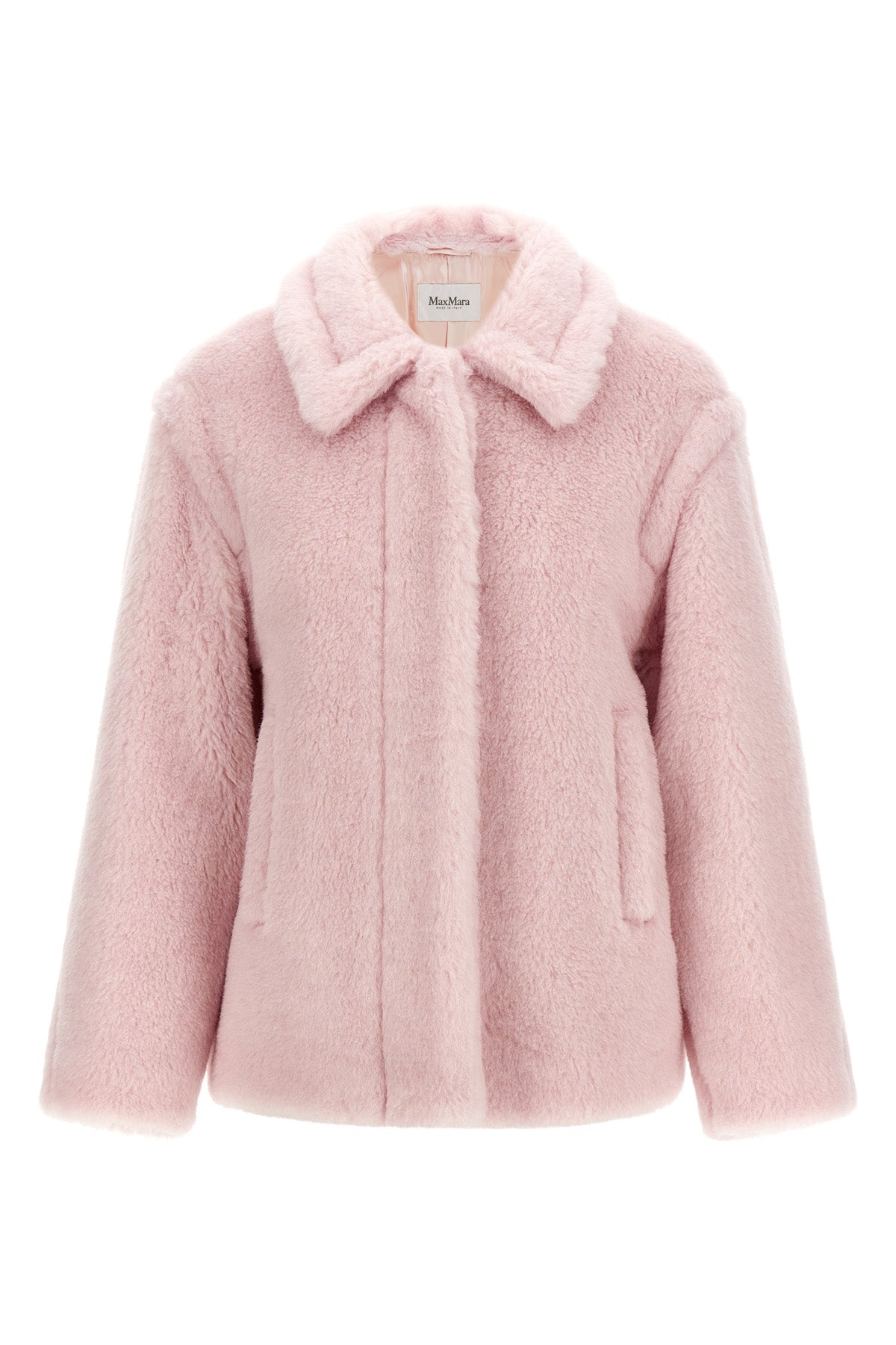 mxmfuggito short coat in alpaca and wool teddy fabric on a silk base