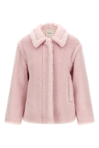 mxmfuggito short coat in alpaca and wool teddy fabric on a silk base