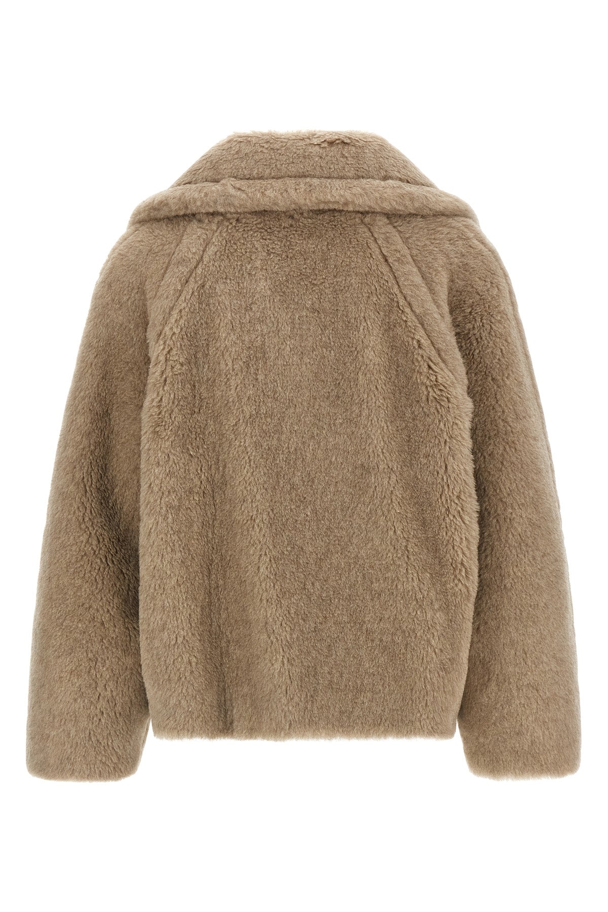 mxmcambusa short coat in alpaca and cashmere teddy fabric on a silk base