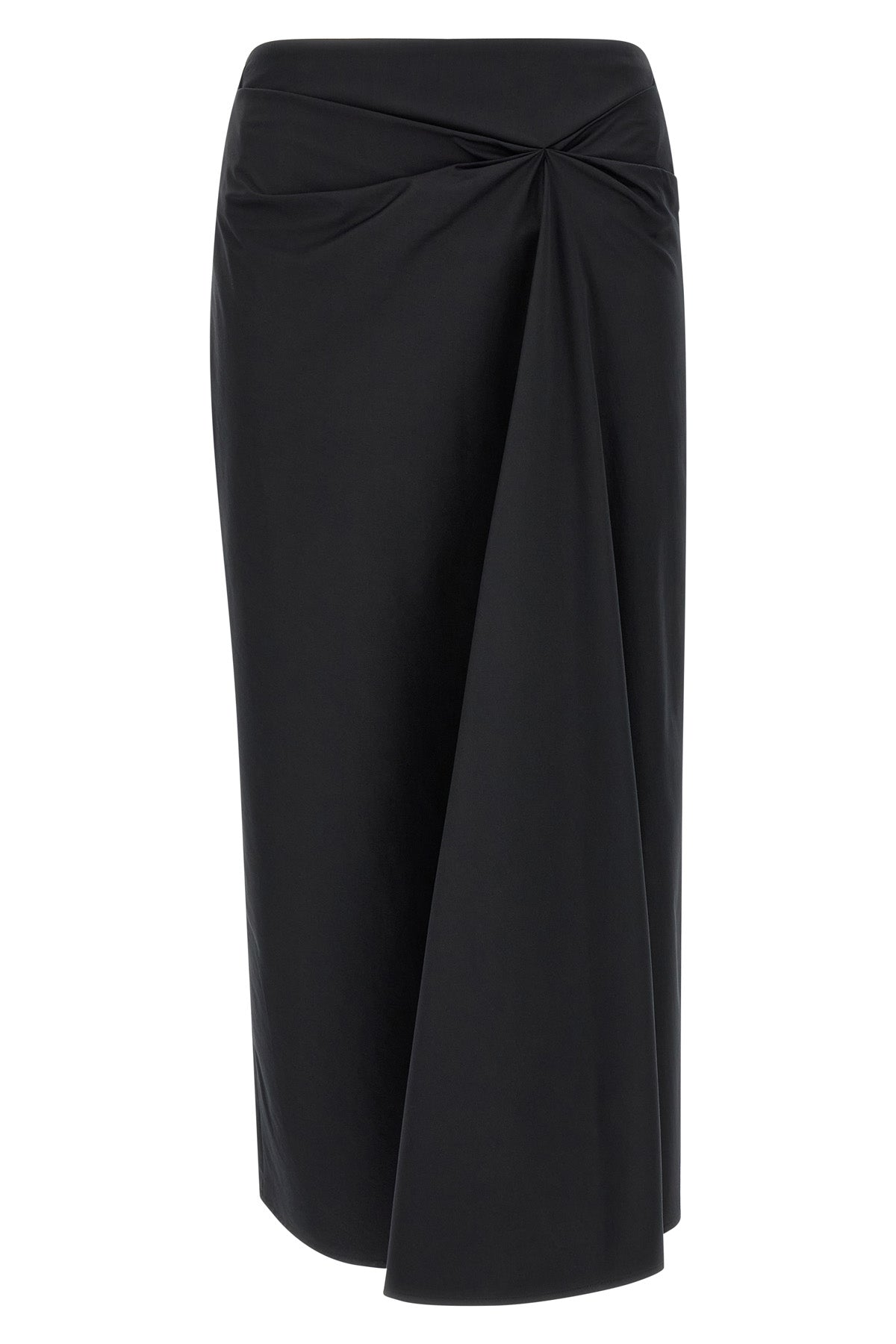 mxmpaggi midi skirt in stretch cotton satin