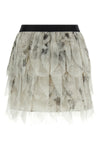 mini skirt mxstalco in pure printed silk organza