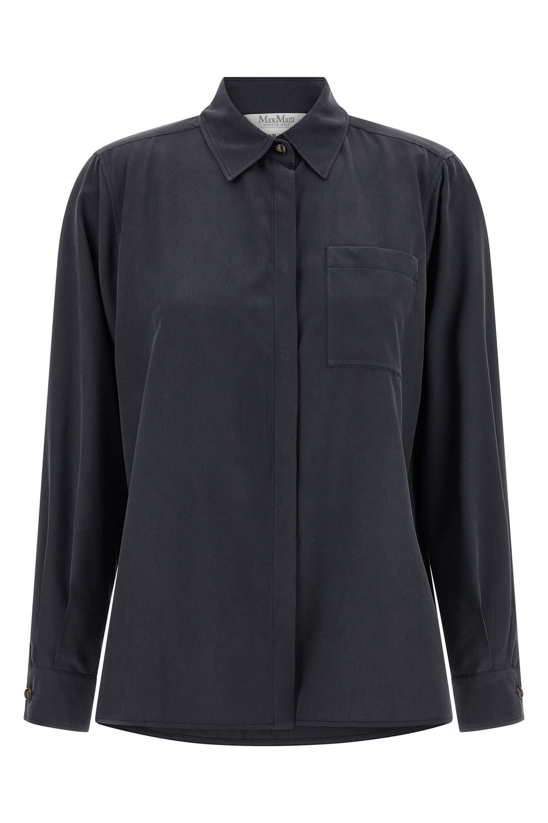 MAX MARA 42 mxmsiamese shirt in pure washed silk canvas