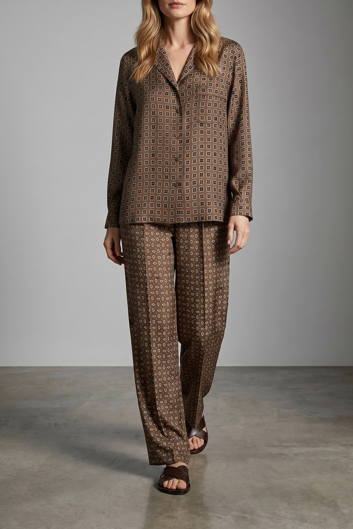 mxmvischio pure silk twill pants