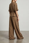 mxmclarino pure silk twill pants