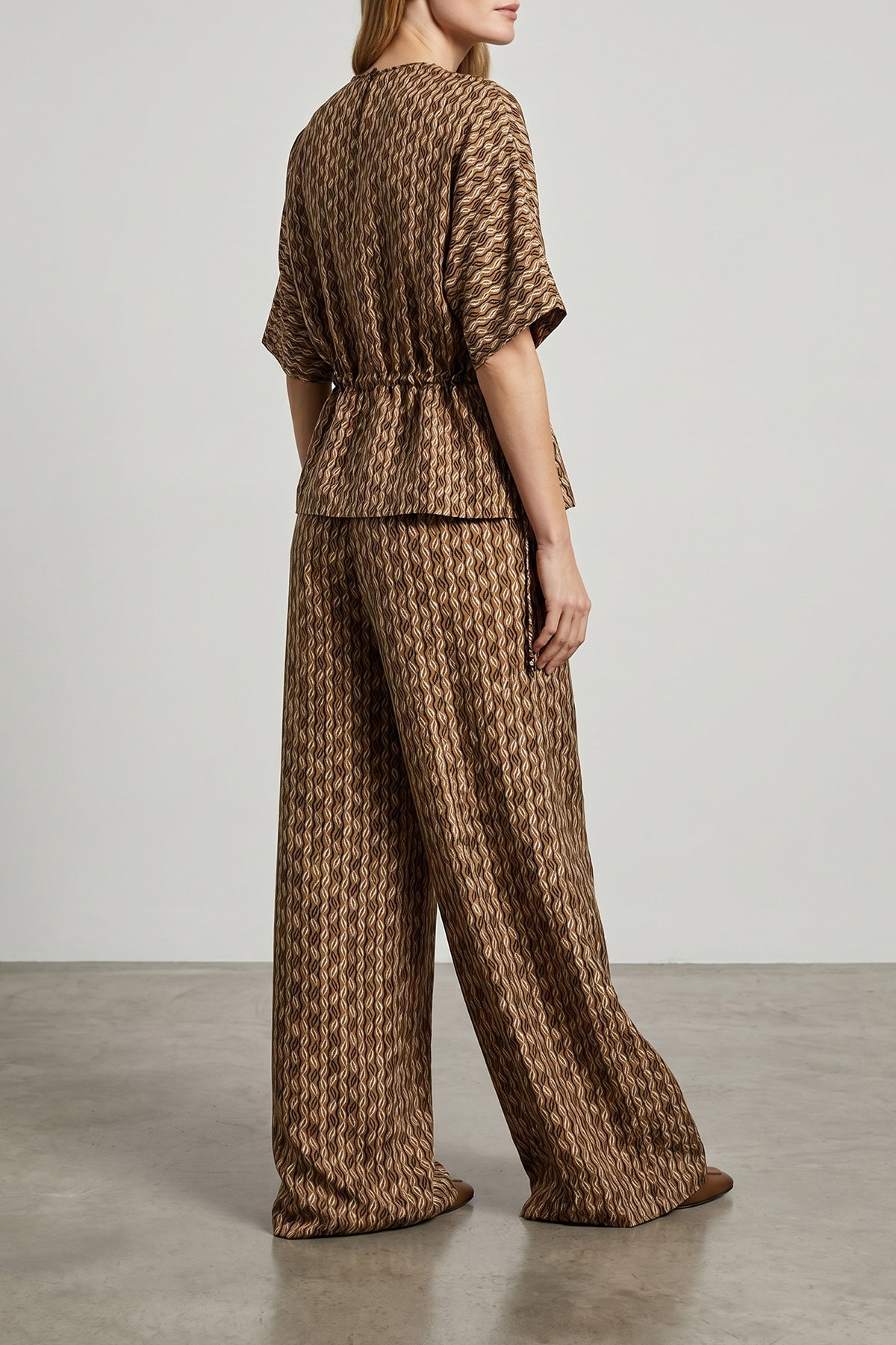 mxmclarino pure silk twill pants