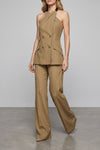 mxsbronte trousers in light wool and silk poplin finished