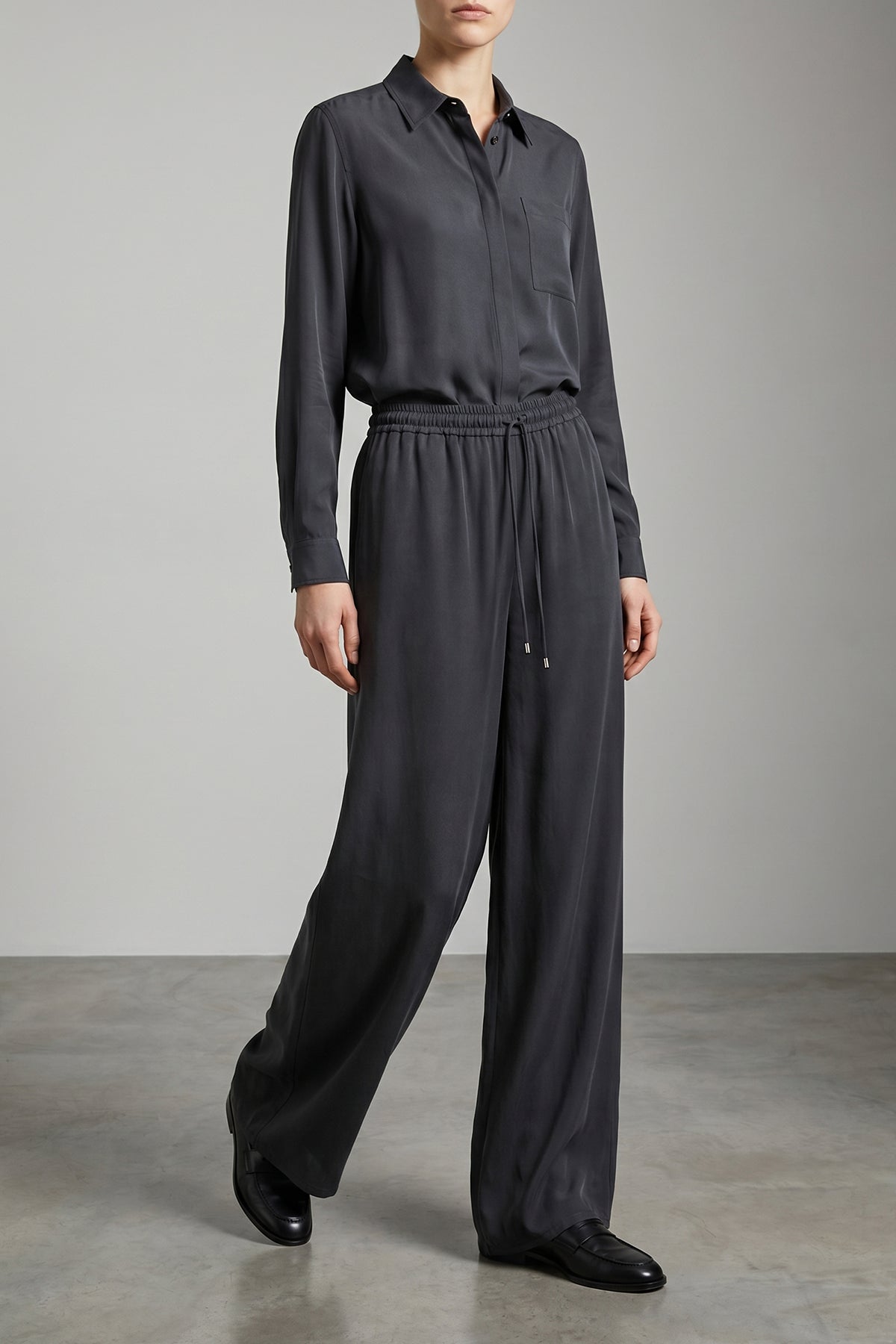 mxmgenero pants in pure washed silk canvas