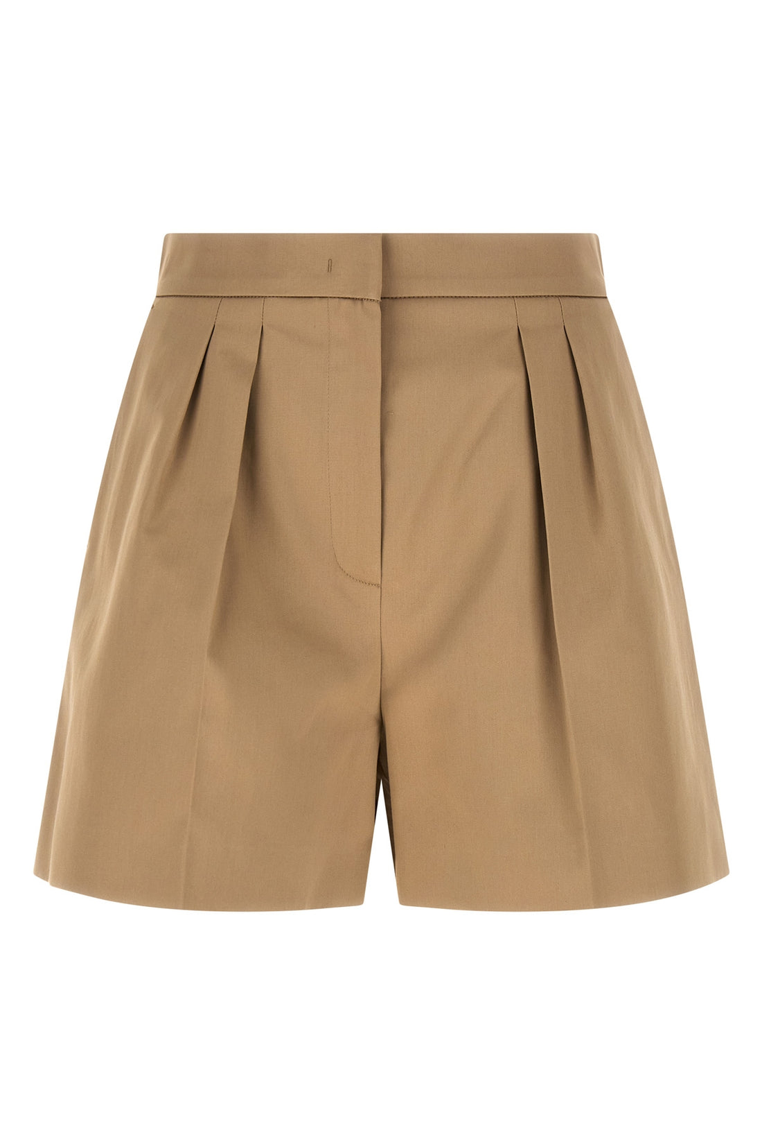 MAX MARA 36 mxmtabacco shorts in stretch cotton satin