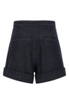 mxmcalca shorts in pure cotton yarn-dyed denim effect fabric