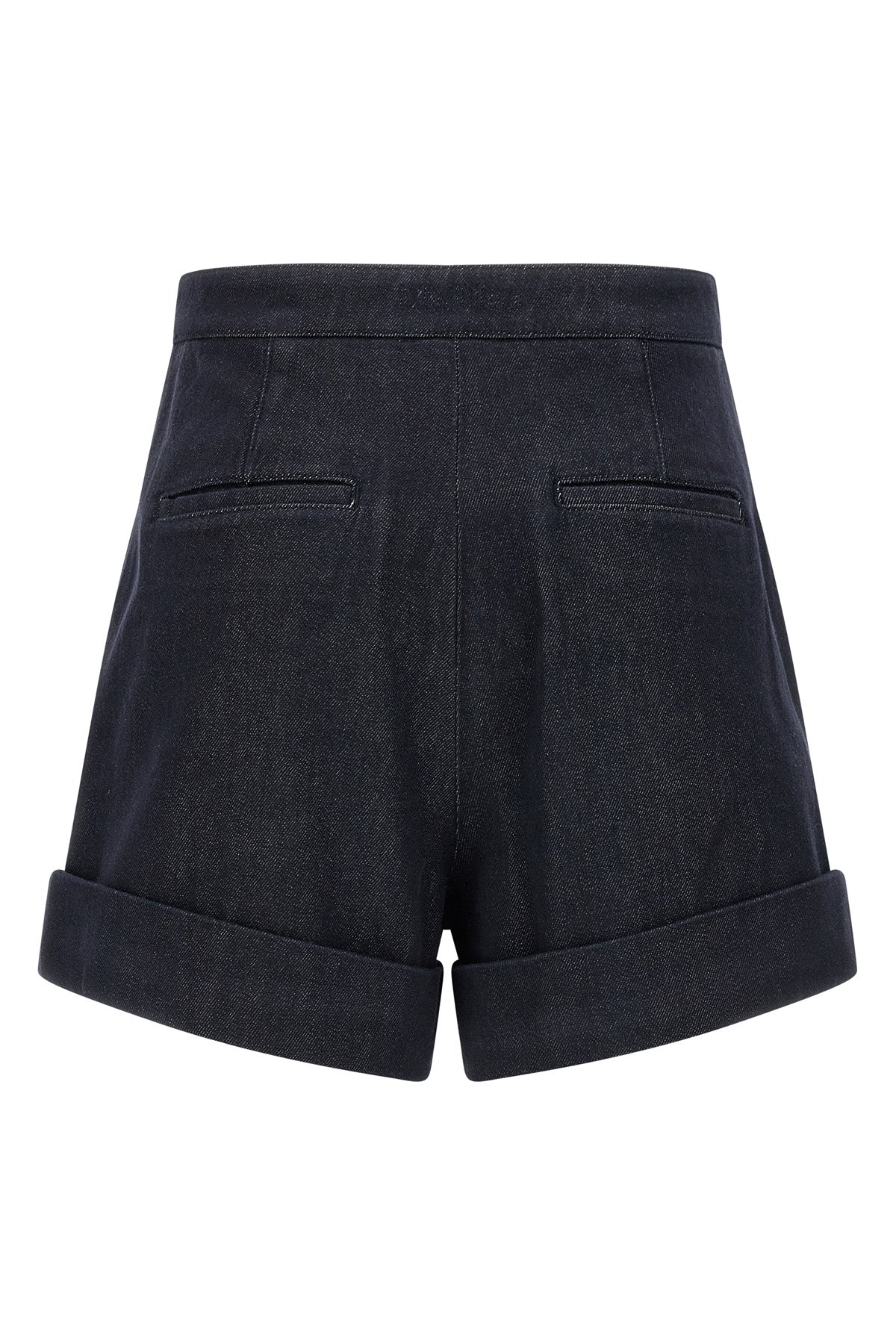mxmcalca shorts in pure cotton yarn-dyed denim effect fabric