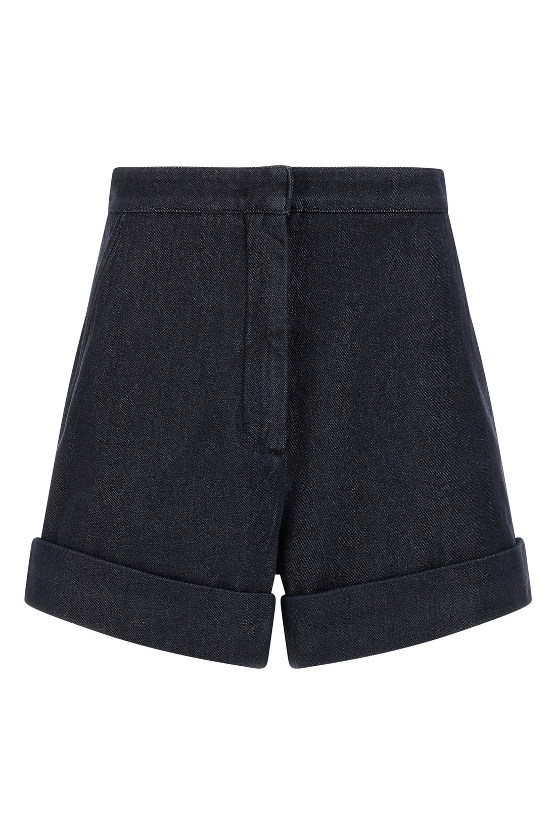 MAX MARA 38 mxmcalca shorts in pure cotton yarn-dyed denim effect fabric
