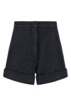 mxmcalca shorts in pure cotton yarn-dyed denim effect fabric