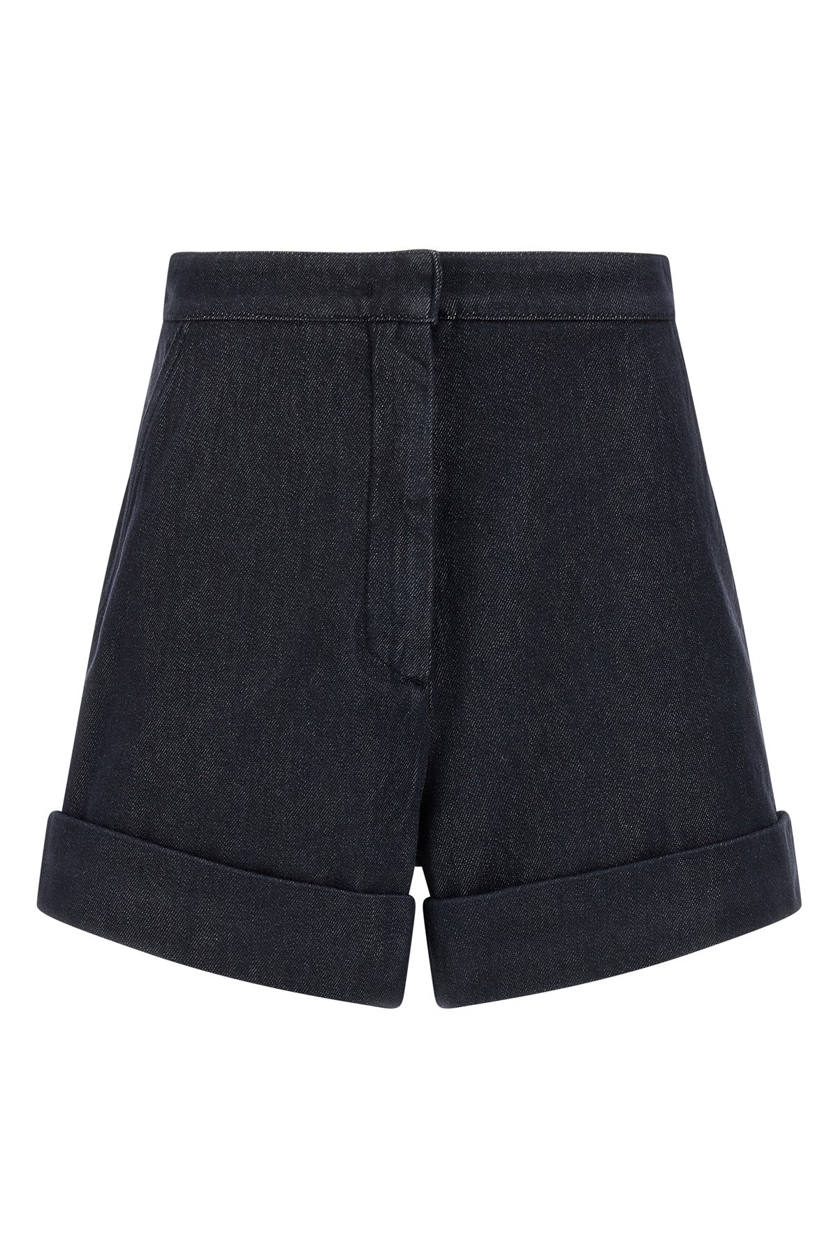 mxmcalca shorts in pure cotton yarn-dyed denim effect fabric