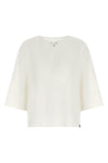 mxpsospiro slightly cropped blouse in linen and stretch viscose canvas