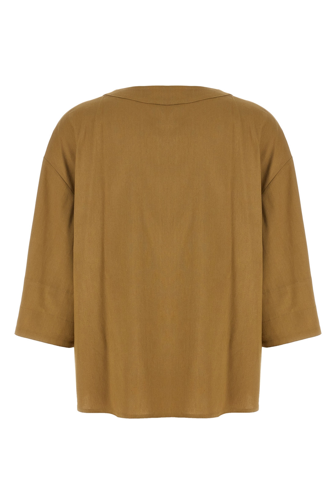 MAX MARA 38 mxpsospiro slightly cropped blouse in linen and stretch viscose canvas