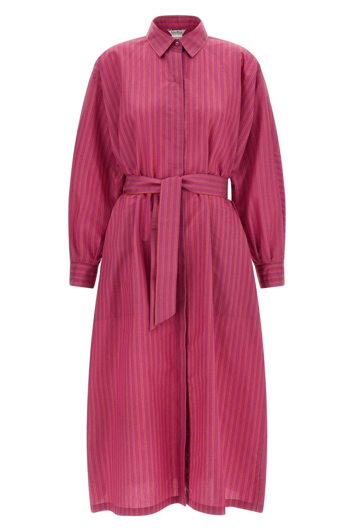 long mxmlord striped cotton poplin dress