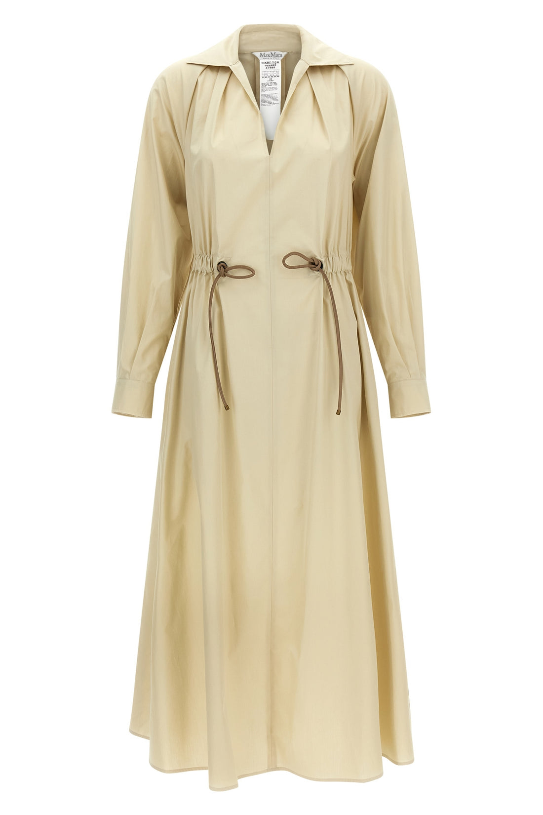 MAX MARA 38 long mxmpedaggi dress in pure cotton poplin