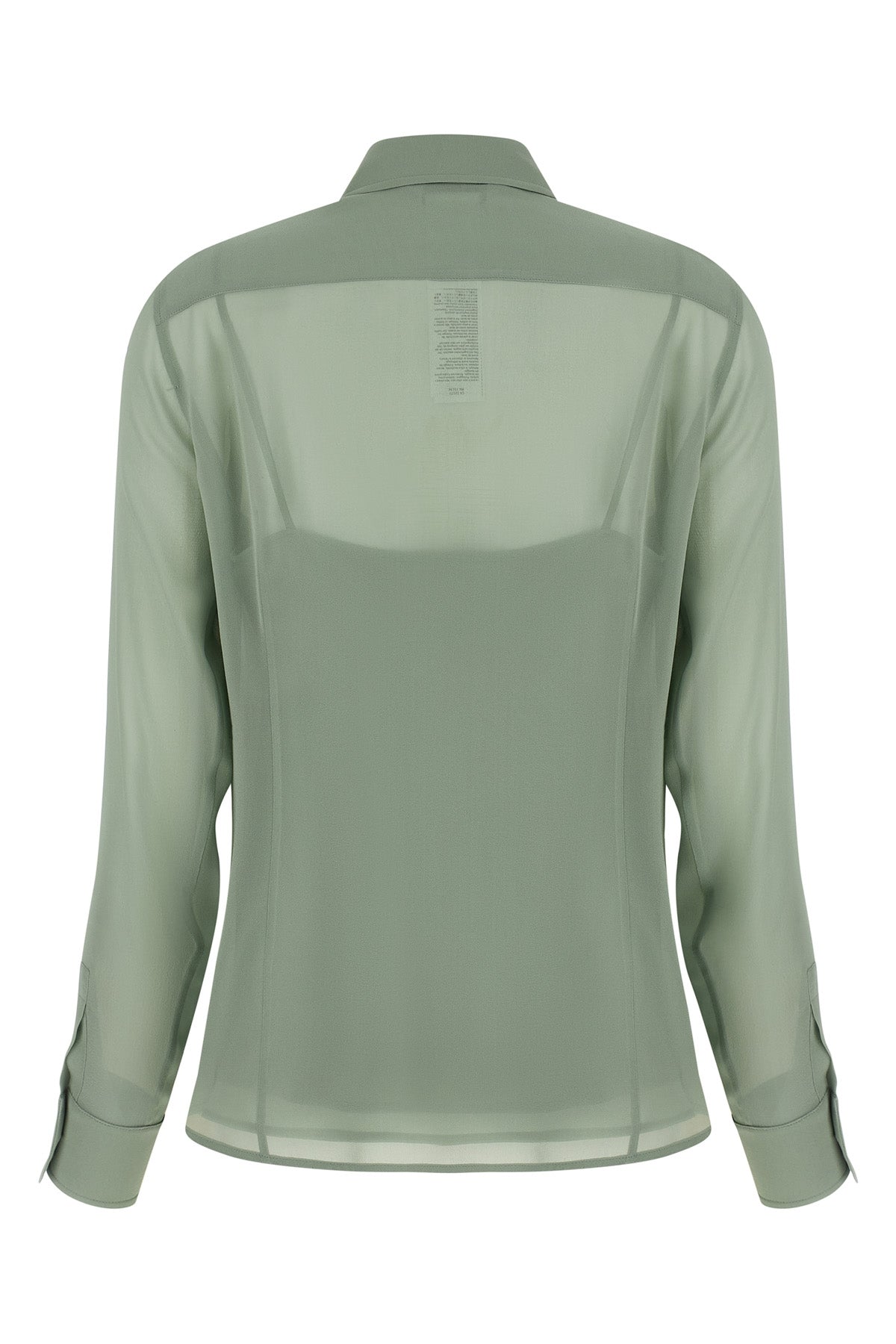 mxmgolfo semi-transparent pure silk crêpe de chine shirt