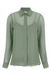 mxmgolfo semi-transparent pure silk crêpe de chine shirt