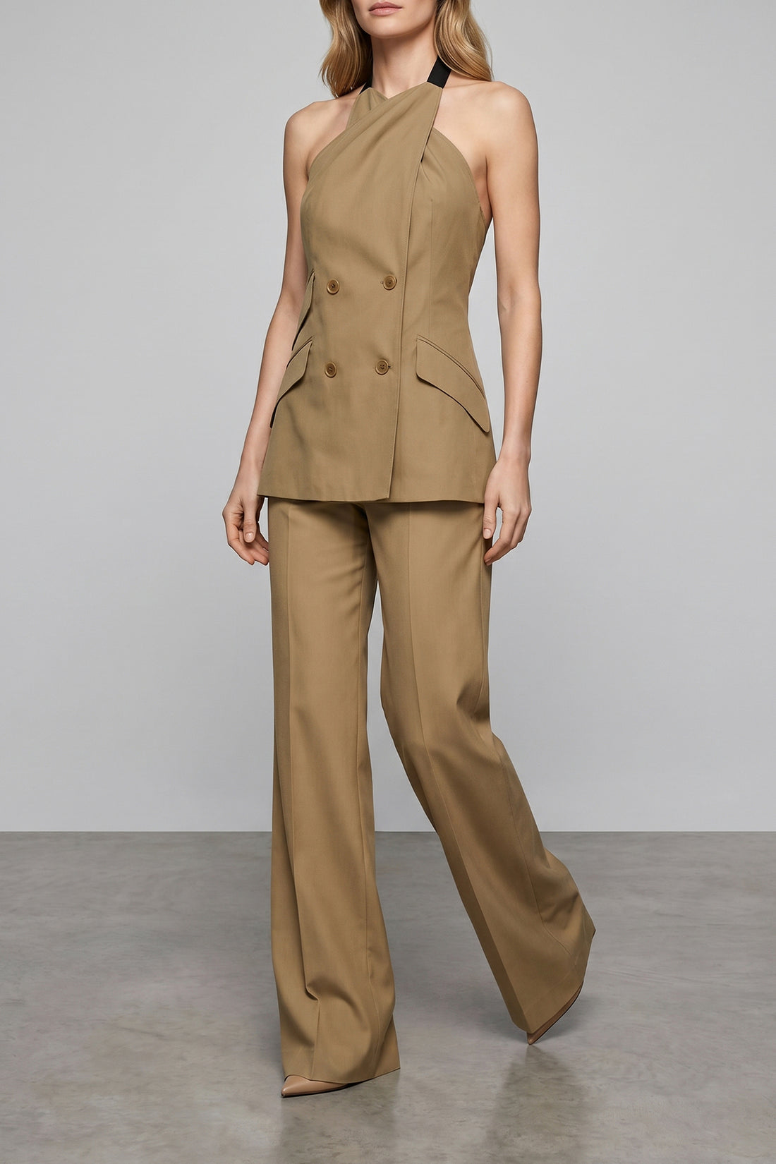 MAX MARA 38 mxsnuraghe double-breasted blazer in light wool and silk poplin
