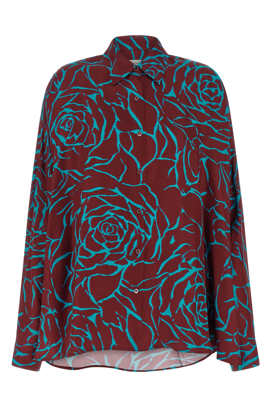 DRIES VAN NOTEN M casia viscose shirt in peach hand