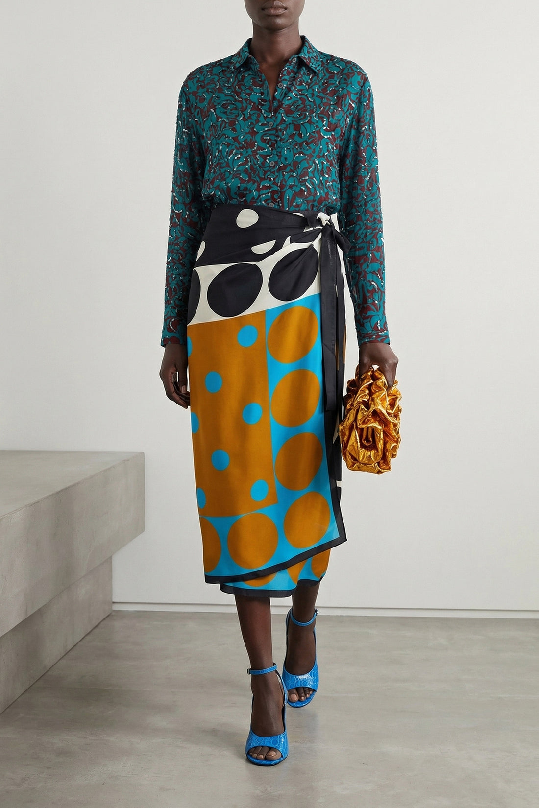 DRIES VAN NOTEN 36 clavelly shirt in light viscose