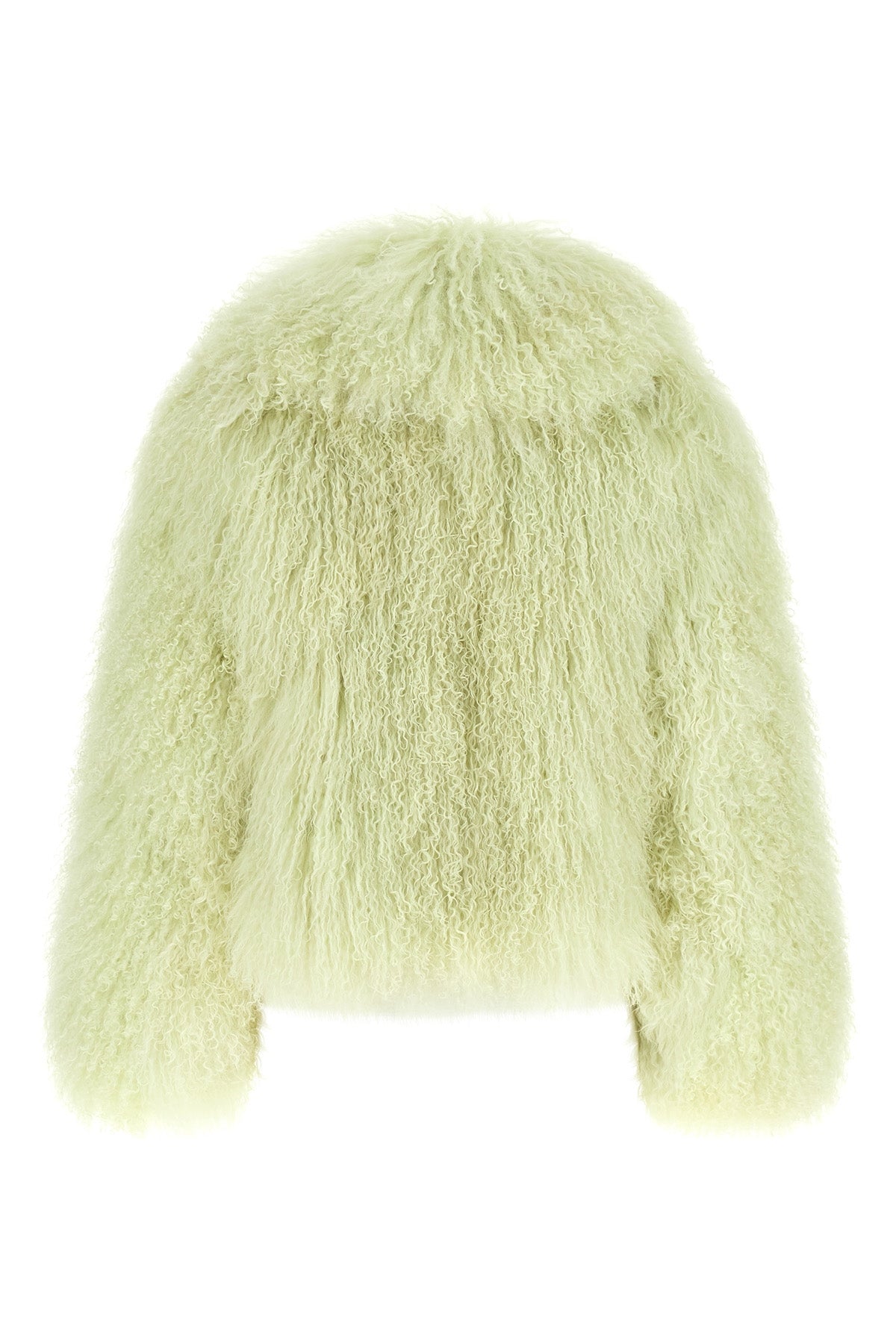 the blancha mongolia shearling jacket features a voluminous silhouette defined