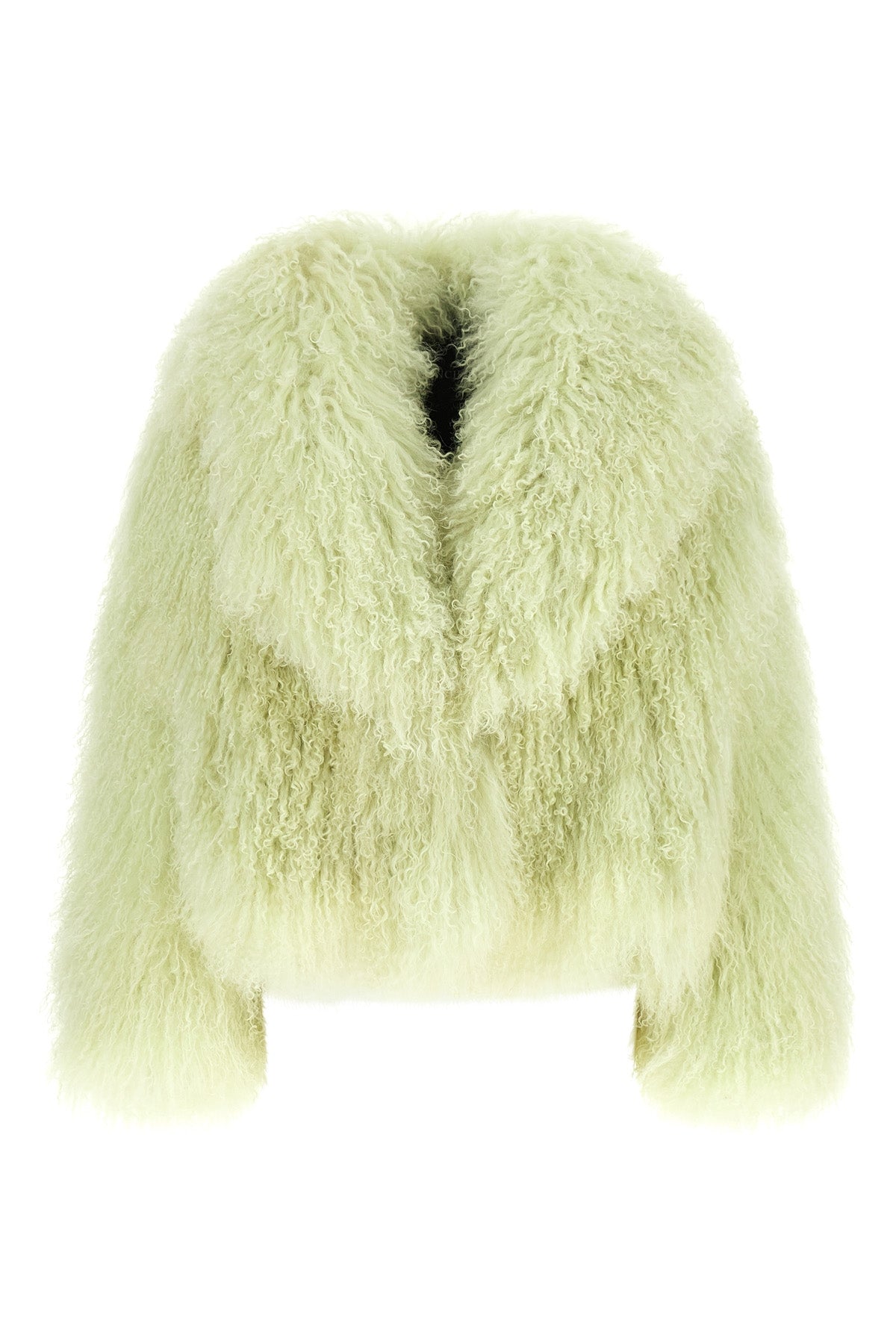 the blancha mongolia shearling jacket features a voluminous silhouette defined