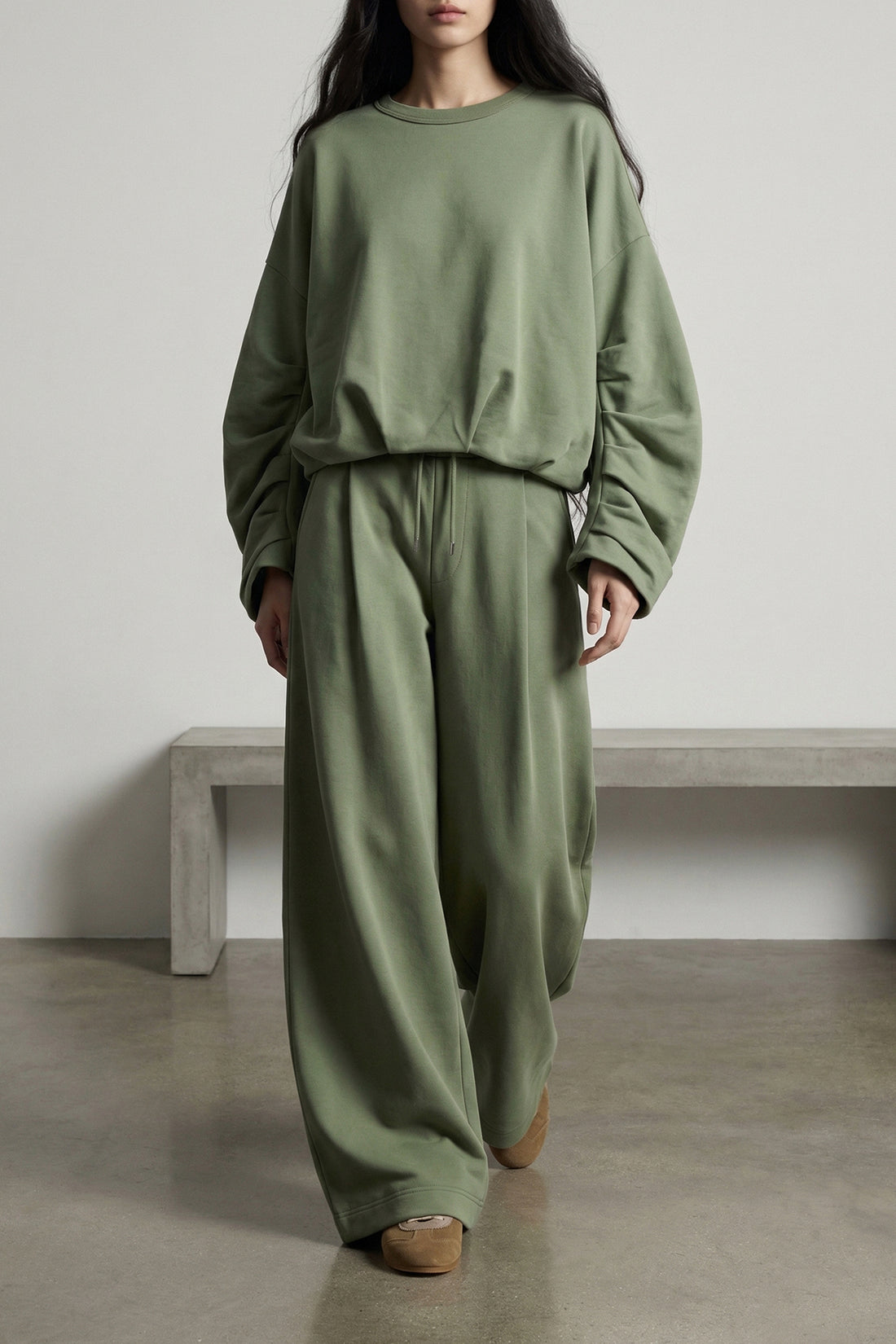DRIES VAN NOTEN XS hadium mélange gauze cotton trousers