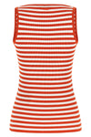 mxmghiro top in viscose blend technical yarn and ribbed striped patterned nylo
