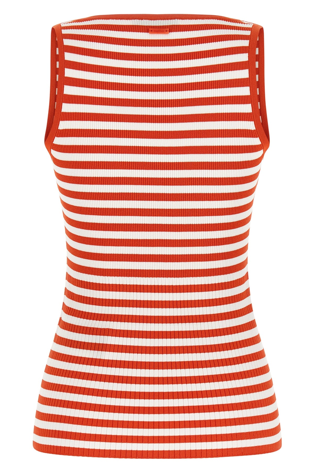 mxmghiro top in viscose blend technical yarn and ribbed striped patterned nylo