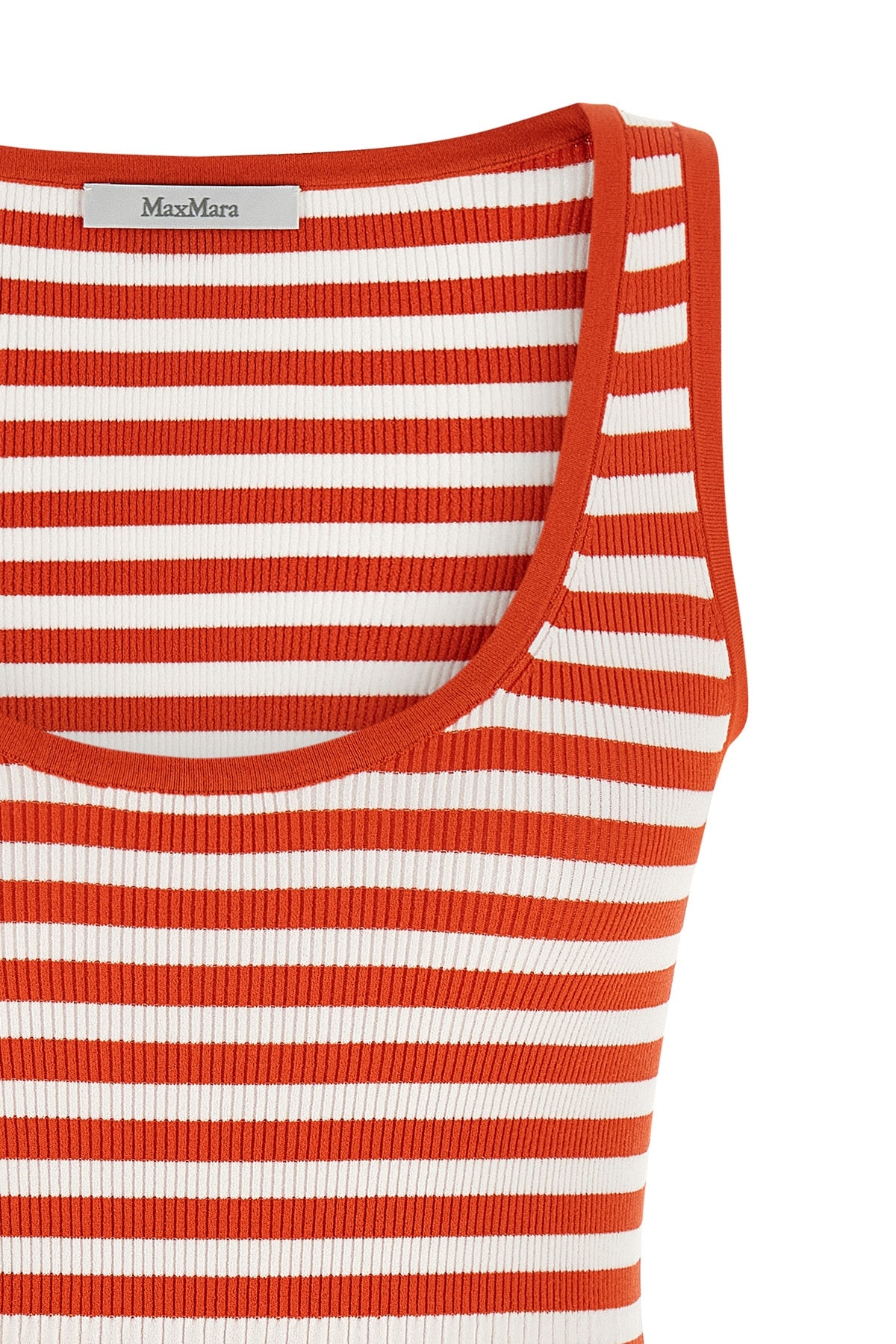 mxmghiro top in viscose blend technical yarn and ribbed striped patterned nylo