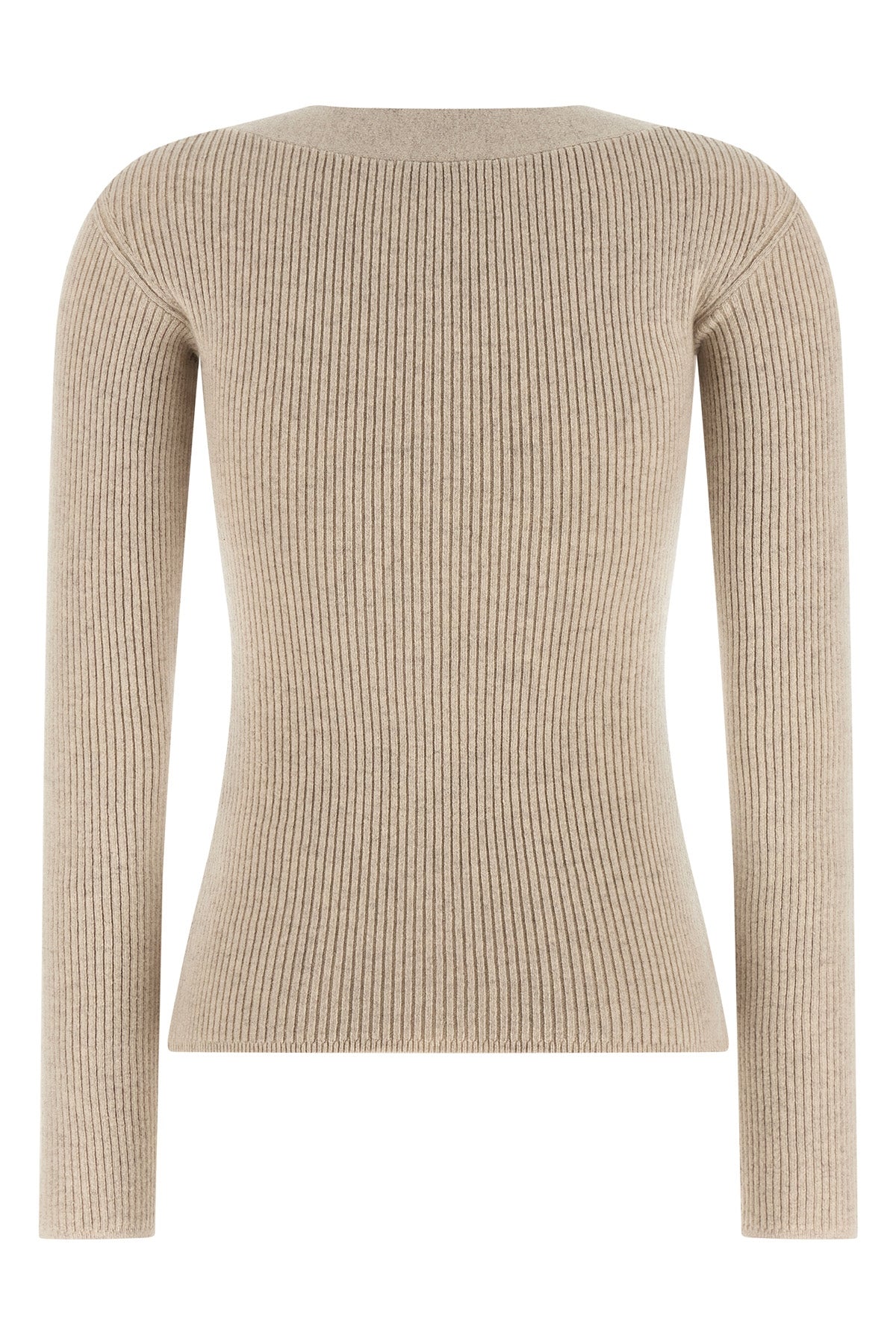 mxmgioiosa ribbed wool and cashmere yarn sweater