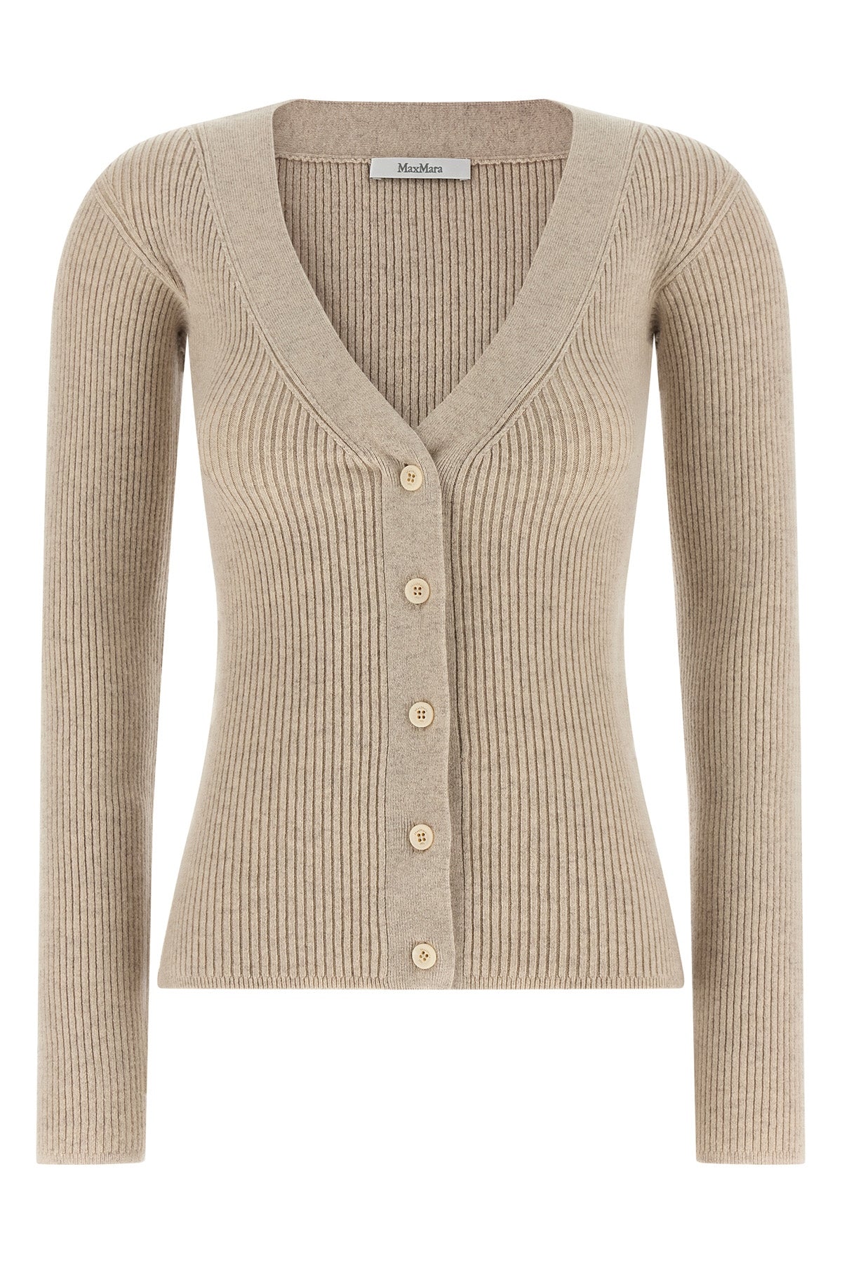 mxmgioiosa ribbed wool and cashmere yarn sweater