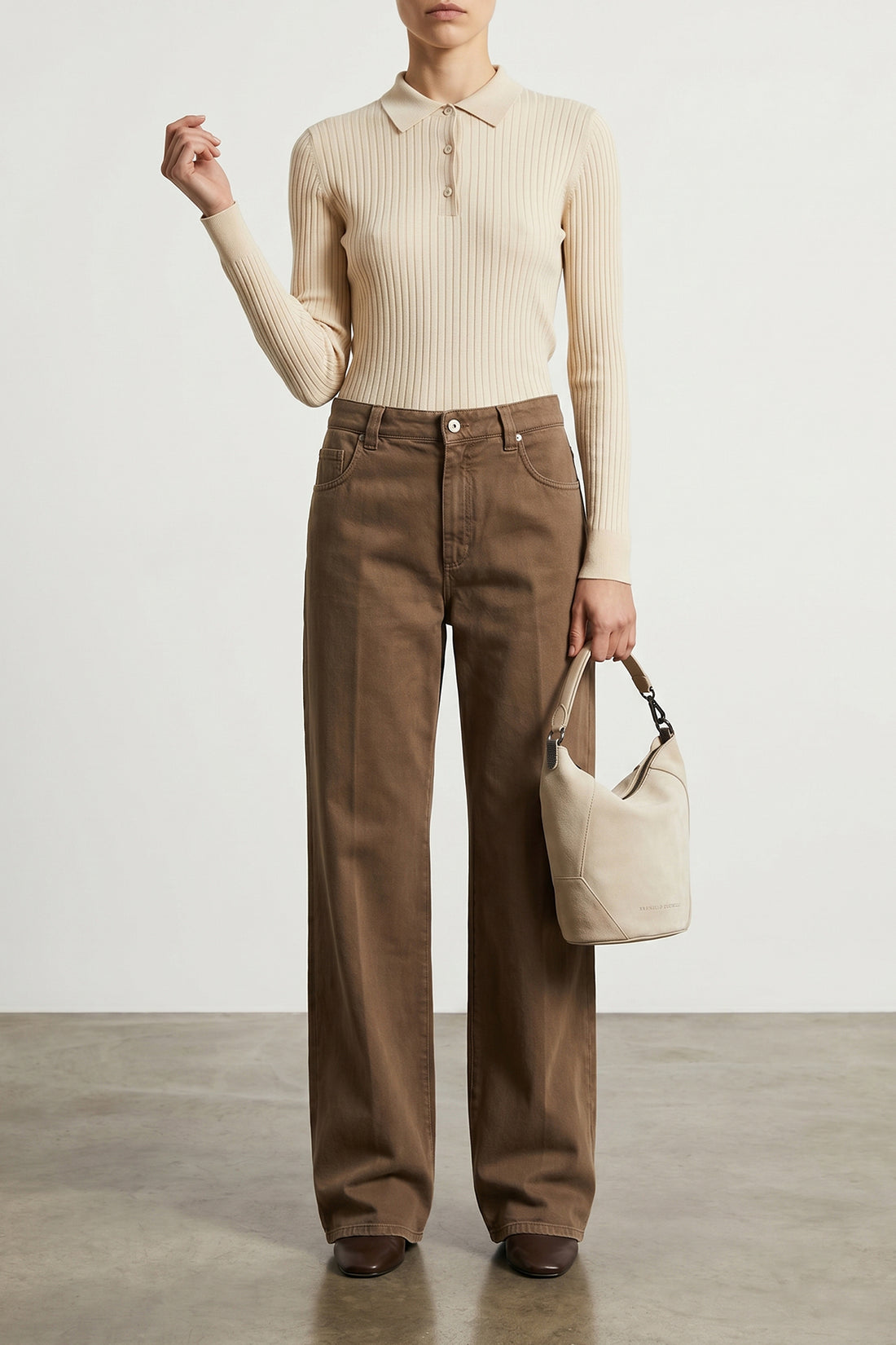 MAX MARA L mxpgitano polo shirt in stretch cashmere and silk blend yarn