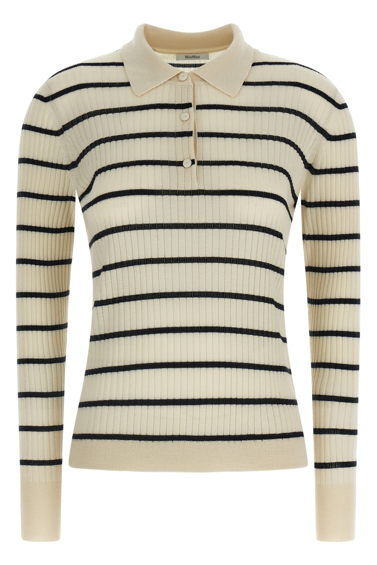 mxpgitano striped cashmere and stretch silk yarn polo shirt