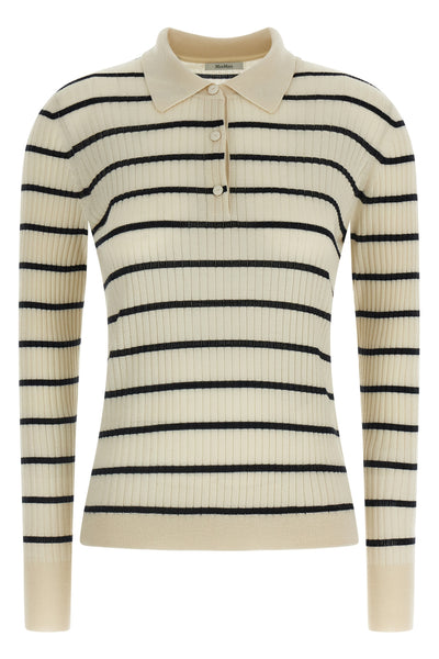 mxpgitano striped cashmere and stretch silk yarn polo shirt