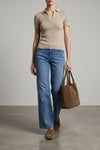 mxmalbero polo shirt in thin yarn of pure ribbed mélange wool