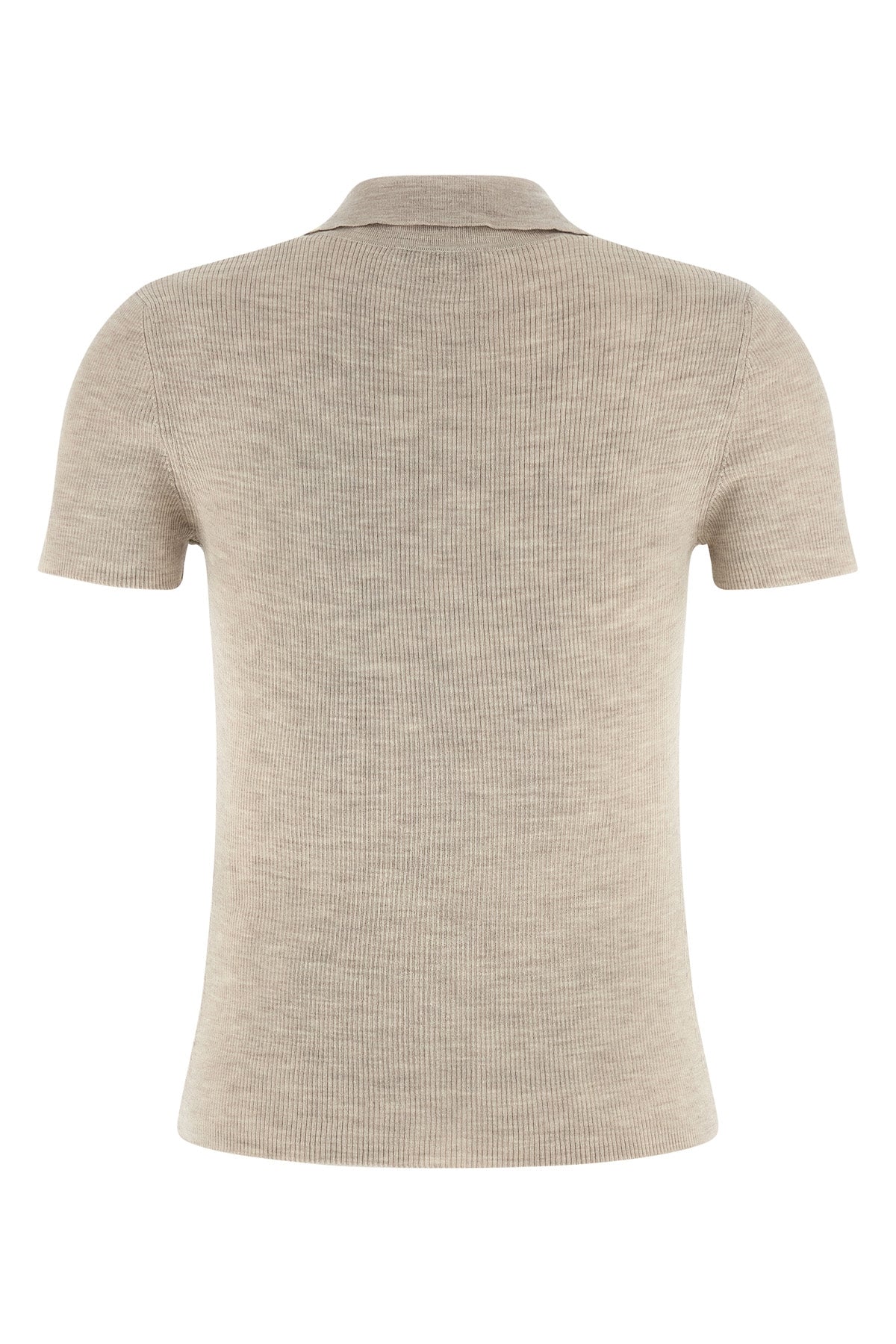 mxmalbero polo shirt in thin yarn of pure ribbed mélange wool