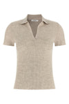 mxmalbero polo shirt in thin yarn of pure ribbed mélange wool