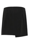 mini spxfatti wrap skirt in pinstriped stretch wool gabardine