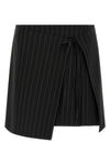 mini spxfatti wrap skirt in pinstriped stretch wool gabardine
