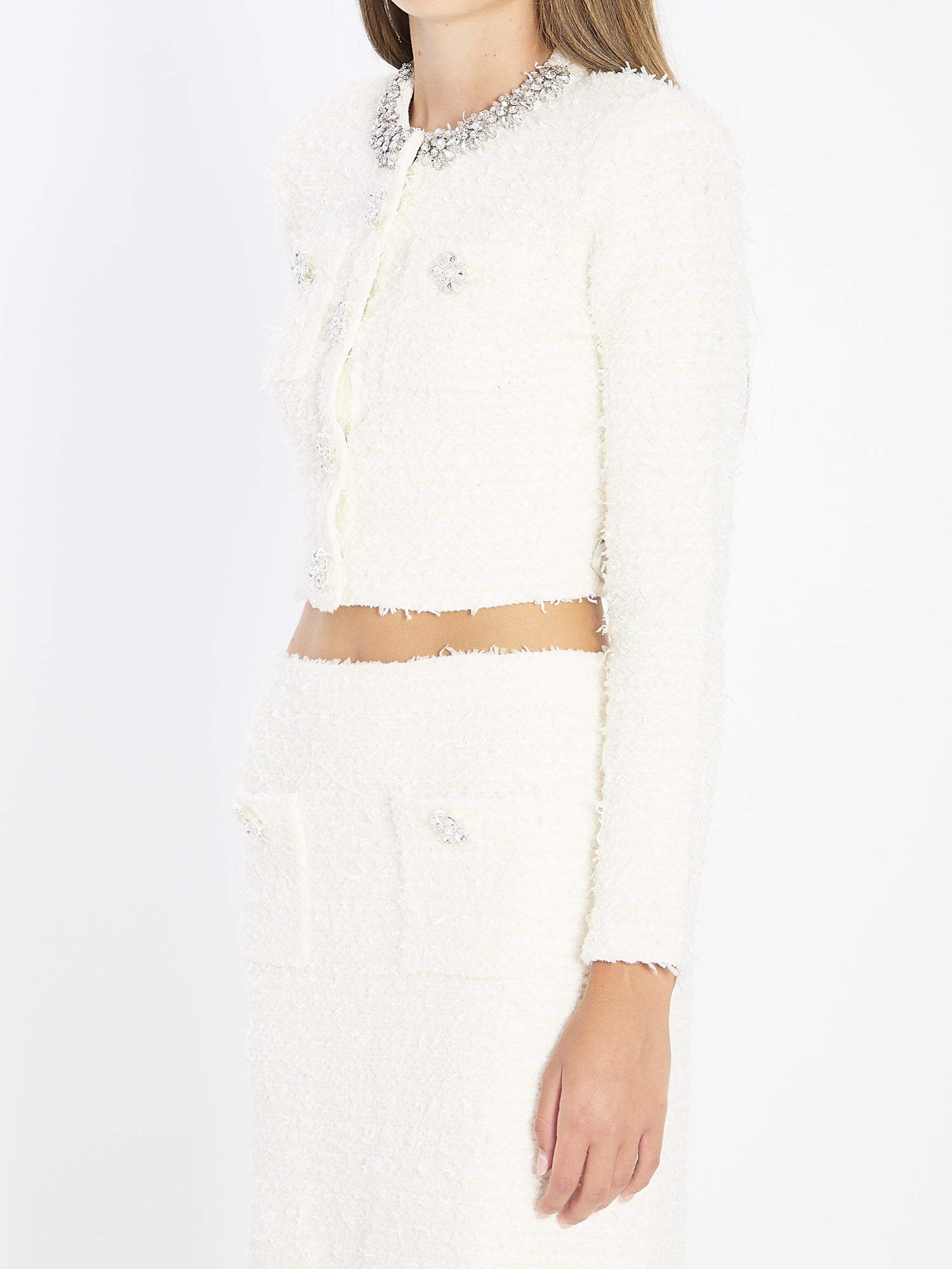 SELF PORTRAIT M bouclé knit cardigan