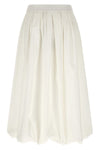 wkinuvole midi skirt in double-layer cotton poplin