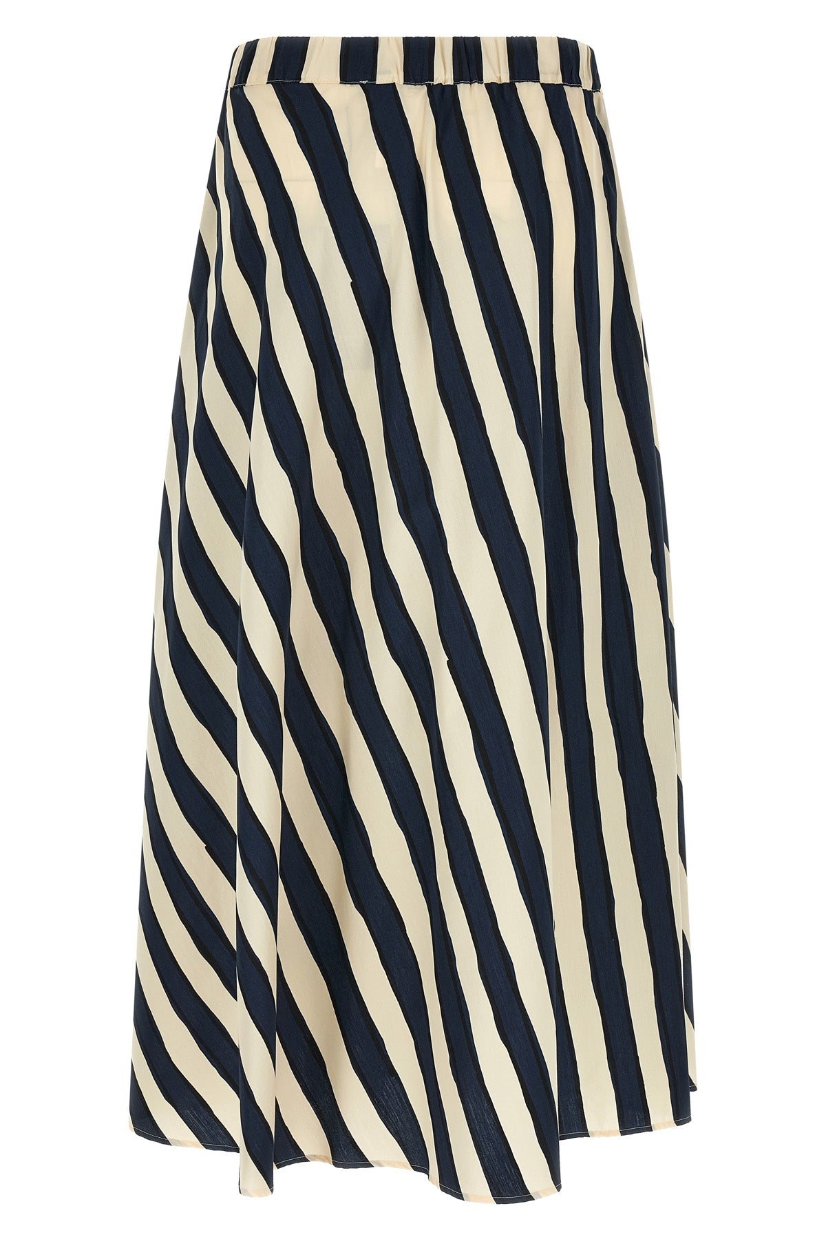 long striped wkduomo skirt in pure cotton poplin