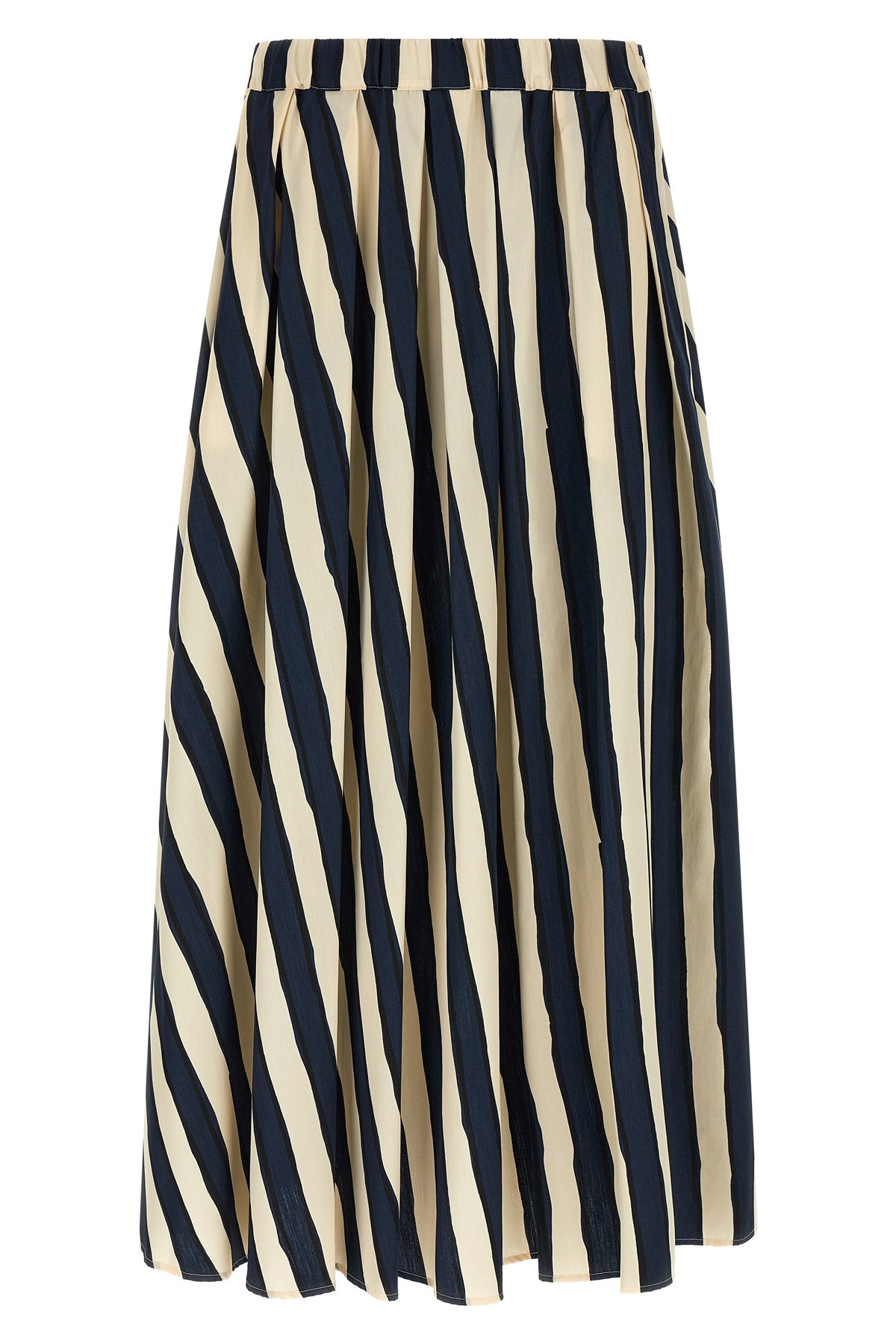 long striped wkduomo skirt in pure cotton poplin