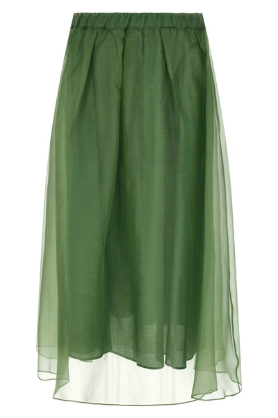 wkdvisino midi skirt in light pure silk organza